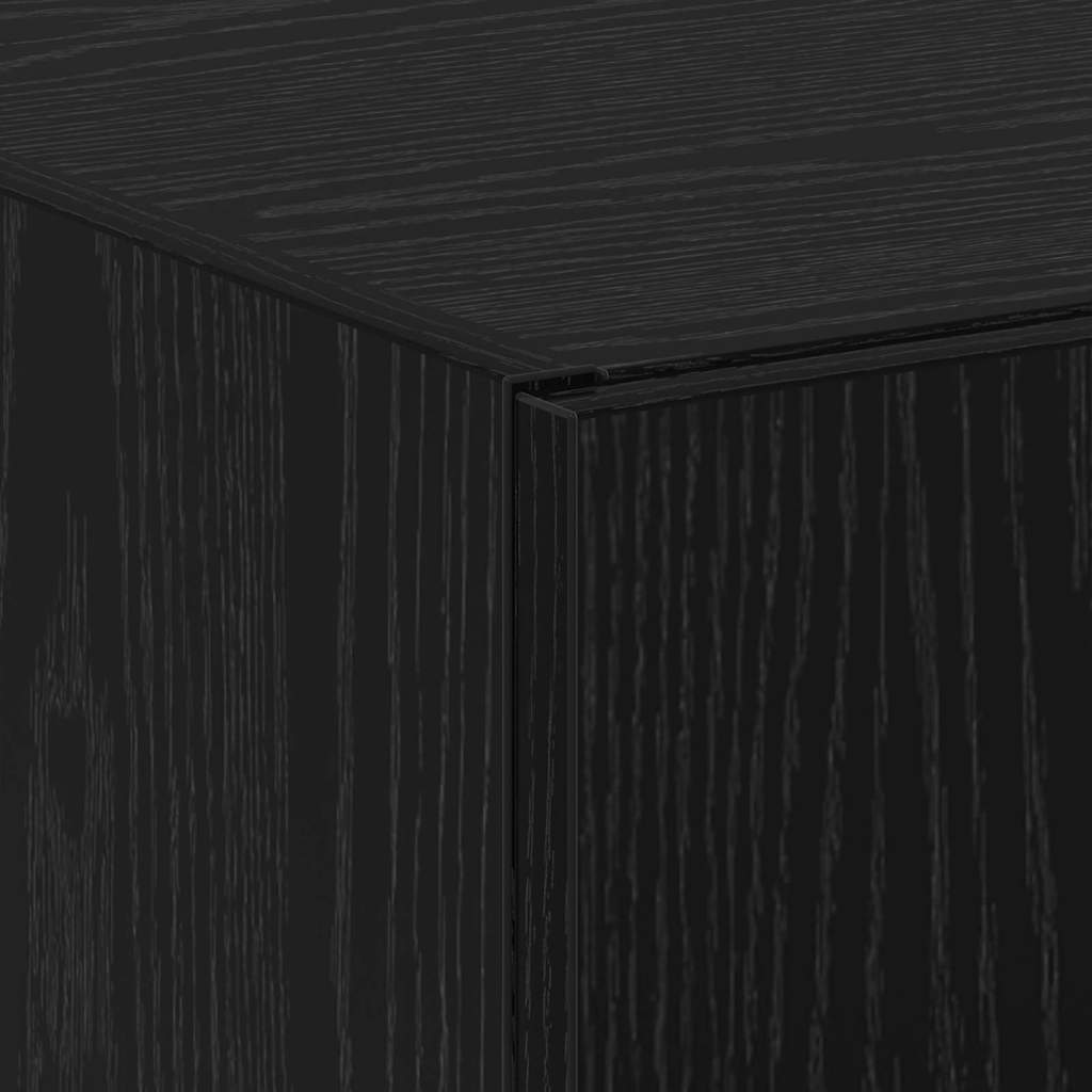 Kontorskab Med Hylde Sort Eg 60 X 32 X 153 Konstrueret Træ - Billede 10
