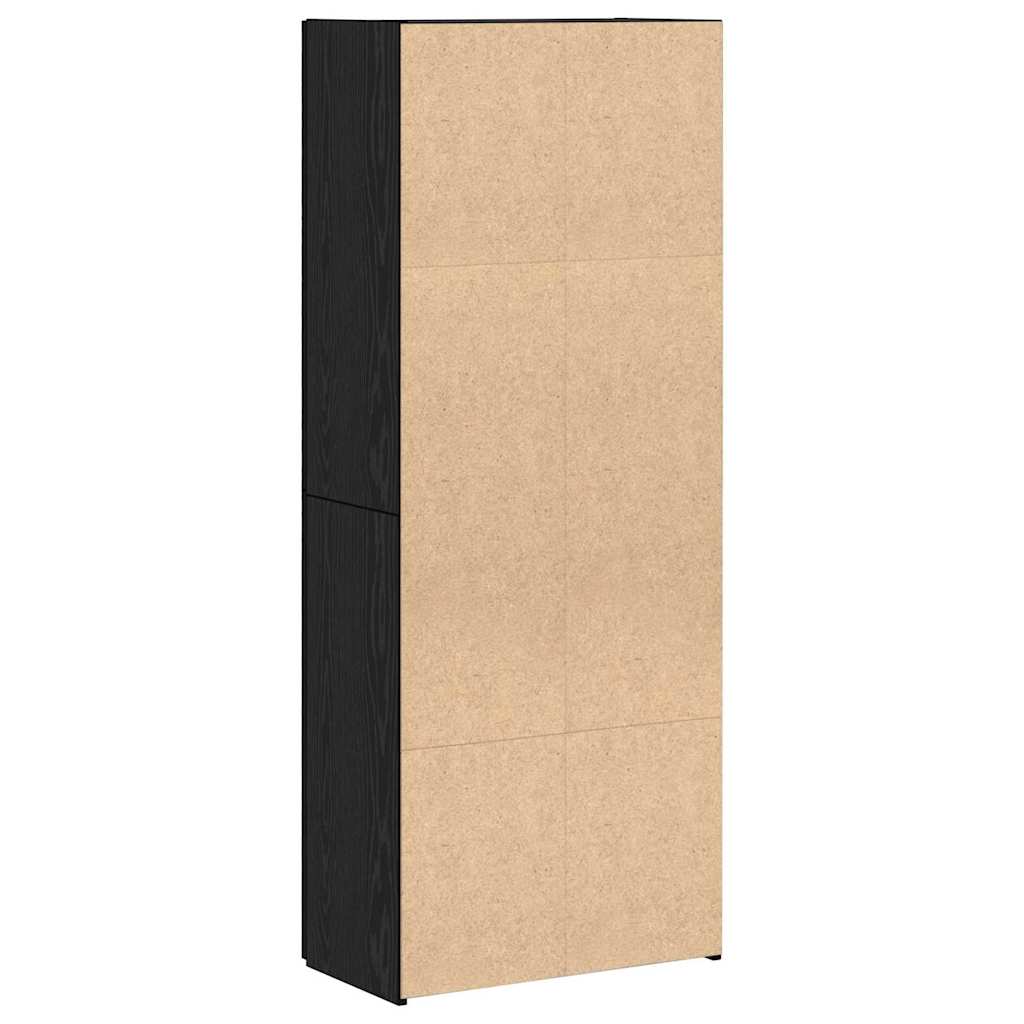 Kontorskab Med Hylde Sort Eg 60 X 32 X 153 Konstrueret Træ - Billede 8
