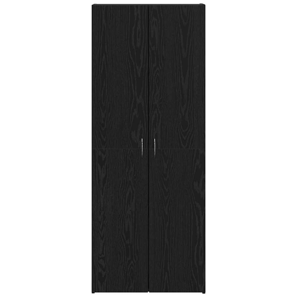 Kontorskab Med Hylde Sort Eg 60 X 32 X 153 Konstrueret Træ - Billede 6