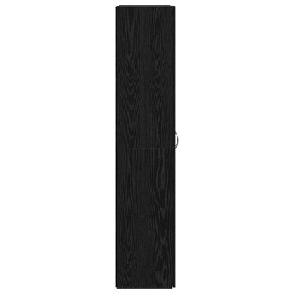 Kontorskab Med Hylde Sort Eg 60 X 32 X 153 Konstrueret Træ - Billede 7
