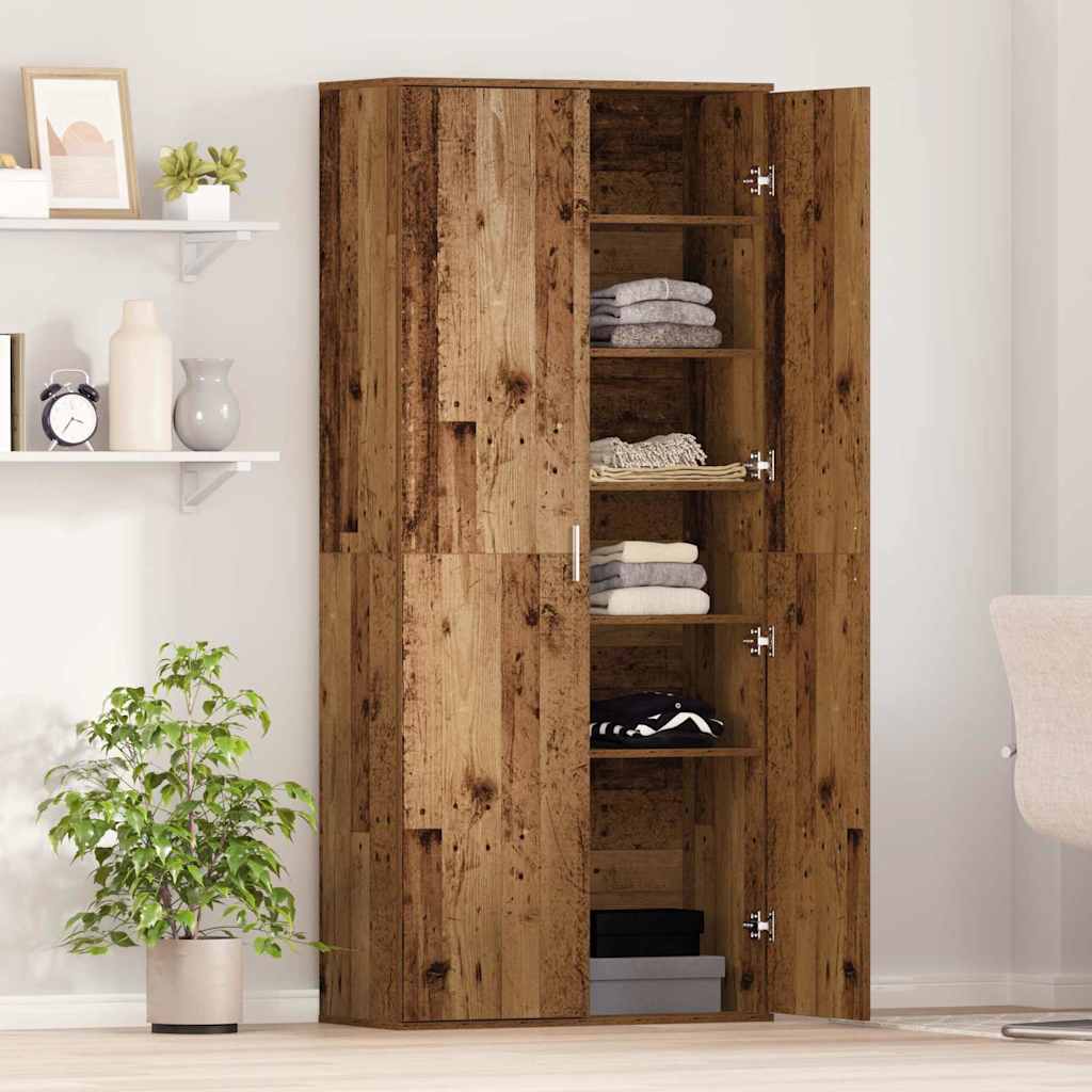 Højskab Gammelt Træ 80 X 35 X 180 Cm Konstrueret Træ - Hovedbillede