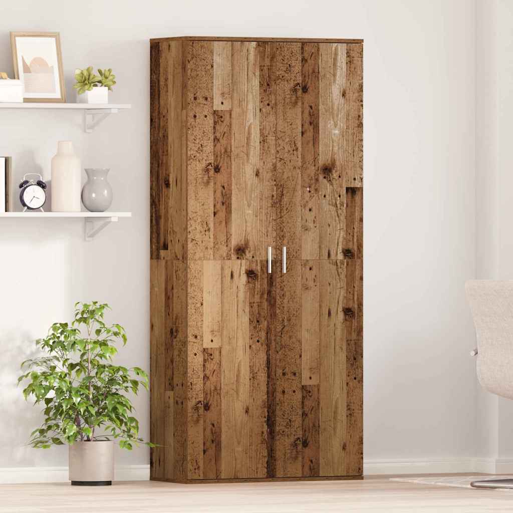 Højskab Gammelt Træ 80 X 35 X 180 Cm Konstrueret Træ - Billede 4