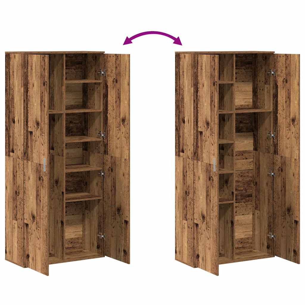Højskab Gammelt Træ 80 X 35 X 180 Cm Konstrueret Træ - Billede 11
