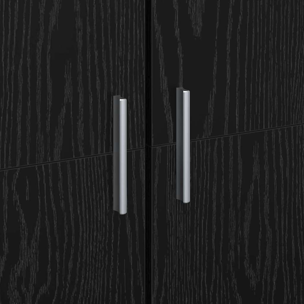 Højskab Sort Eg 80 X 35 X 180 Cm Konstrueret Træ - Billede 10