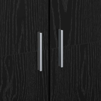 Højskab Sort Eg 80 X 35 X 180 Cm Konstrueret Træ - Billede 10