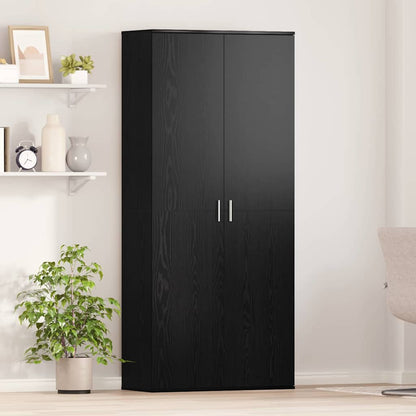 Højskab Sort Eg 80 X 35 X 180 Cm Konstrueret Træ - Hovedbillede