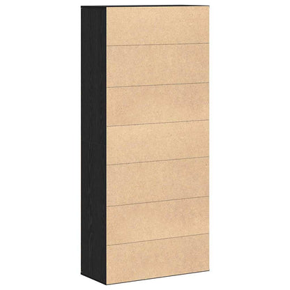 Højskab Sort Eg 80 X 35 X 180 Cm Konstrueret Træ - Billede 7
