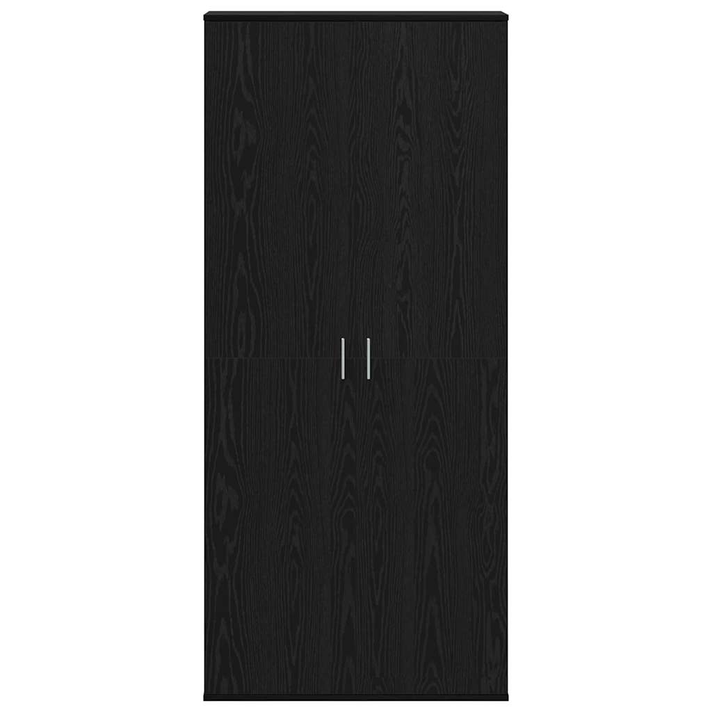 Højskab Sort Eg 80 X 35 X 180 Cm Konstrueret Træ - Billede 5