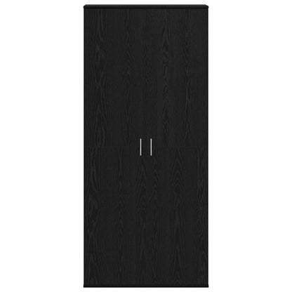 Højskab Sort Eg 80 X 35 X 180 Cm Konstrueret Træ - Billede 5
