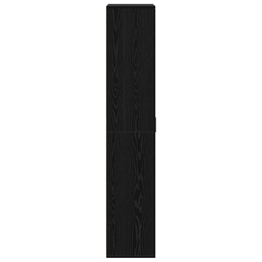 Højskab Sort Eg 80 X 35 X 180 Cm Konstrueret Træ - Billede 6