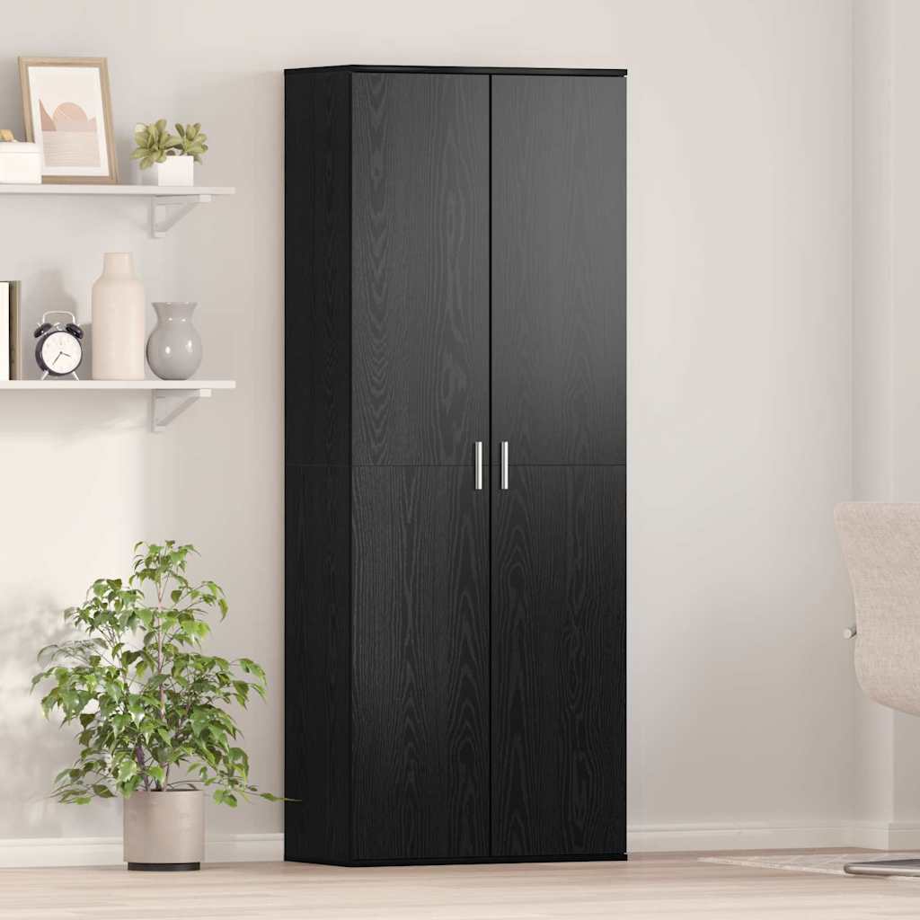 Highboard Sort Eg 70 X 35 X 180 Cm Konstrueret Træ - Hovedbillede