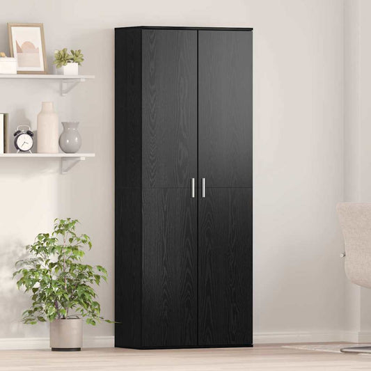Highboard Sort Eg 70 X 35 X 180 Cm Konstrueret Træ - Hovedbillede