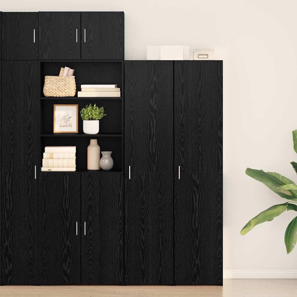Highboard Sort Eg 40 X 42,5 X 185 Cm Konstrueret Træ - Hovedbillede