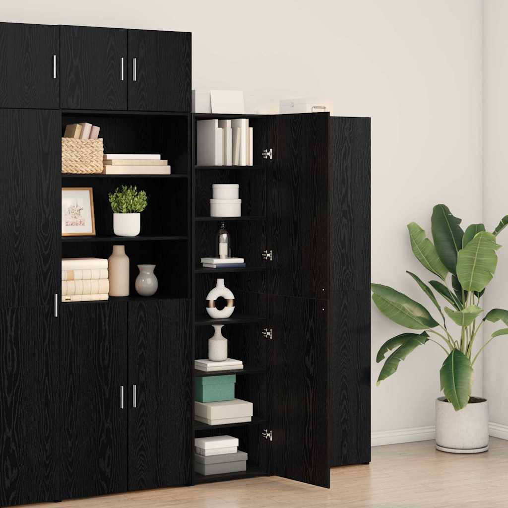 Highboard Sort Eg 45 X 42.5 X 185 Cm Konstrueret Træ - Billede 4