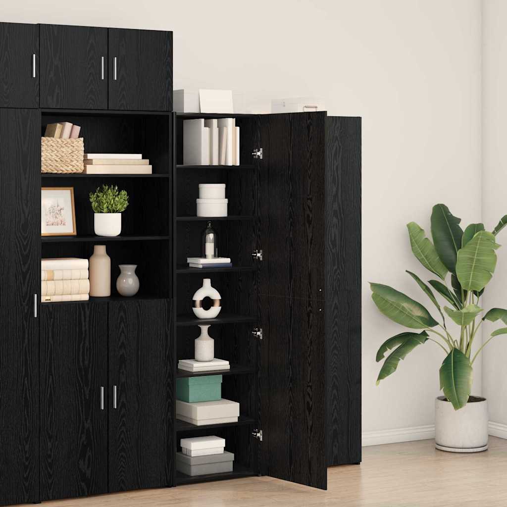 Highboard Sort Eg 50 X 42,5 X 185 Cm Konstrueret Træ - Billede 4