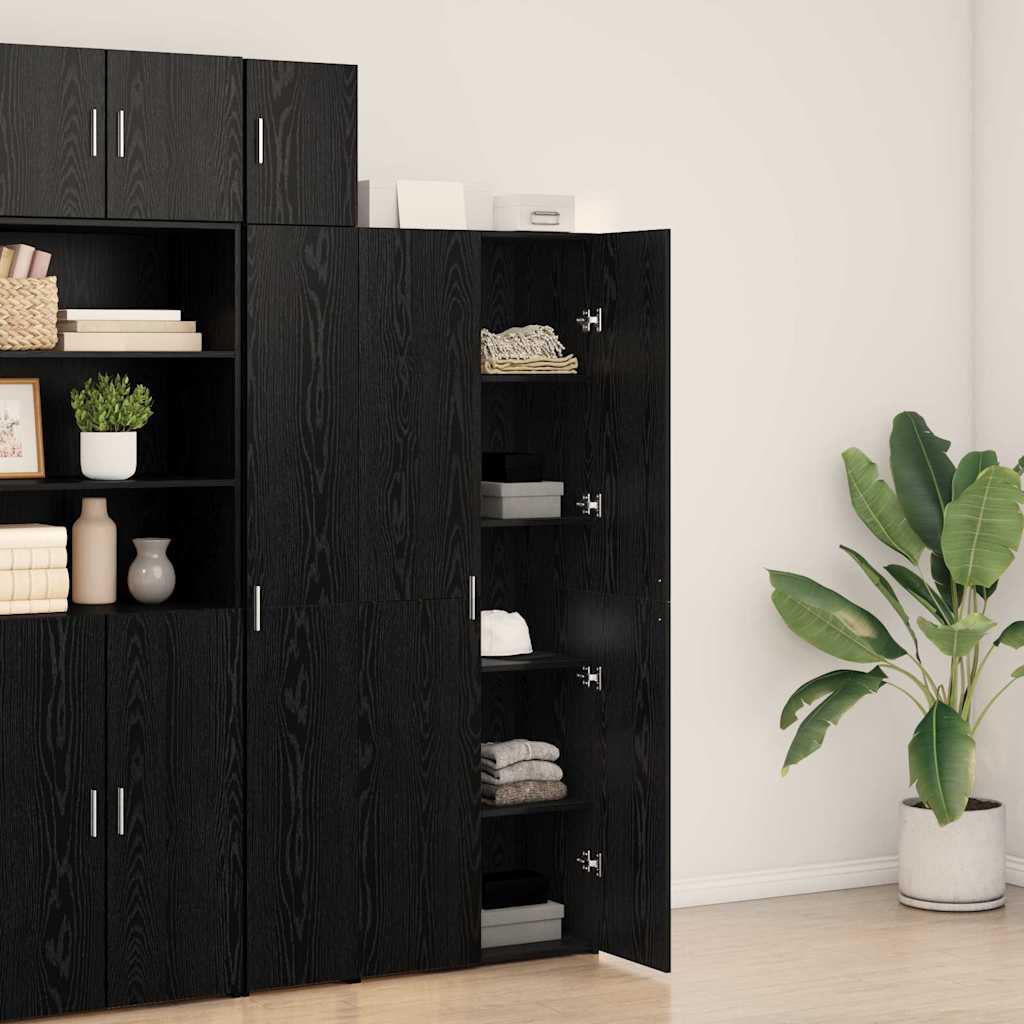 Highboard Sort Eg 70 X 42,5 X 185 Cm Konstrueret Træ - Billede 4