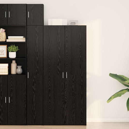 Highboard Sort Eg 40 X 42,5 X 185 Cm Konstrueret Træ - Hovedbillede