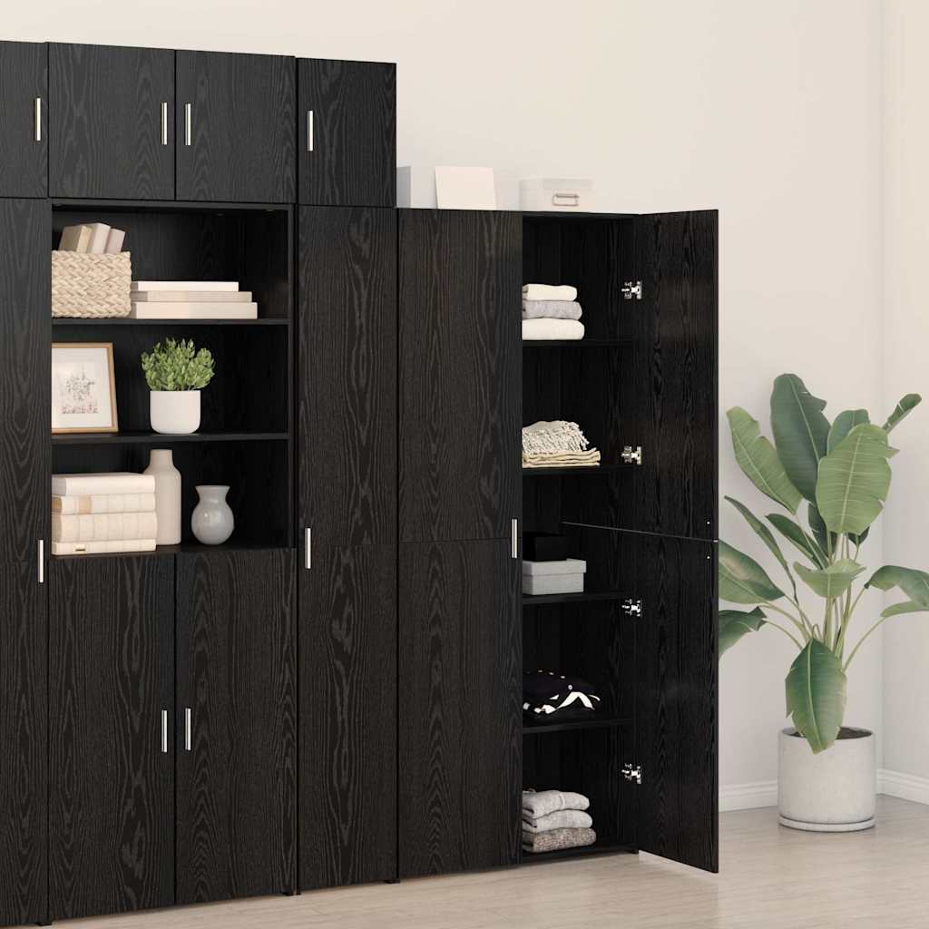 Highboard Sort Eg 40 X 42,5 X 185 Cm Konstrueret Træ - Billede 4