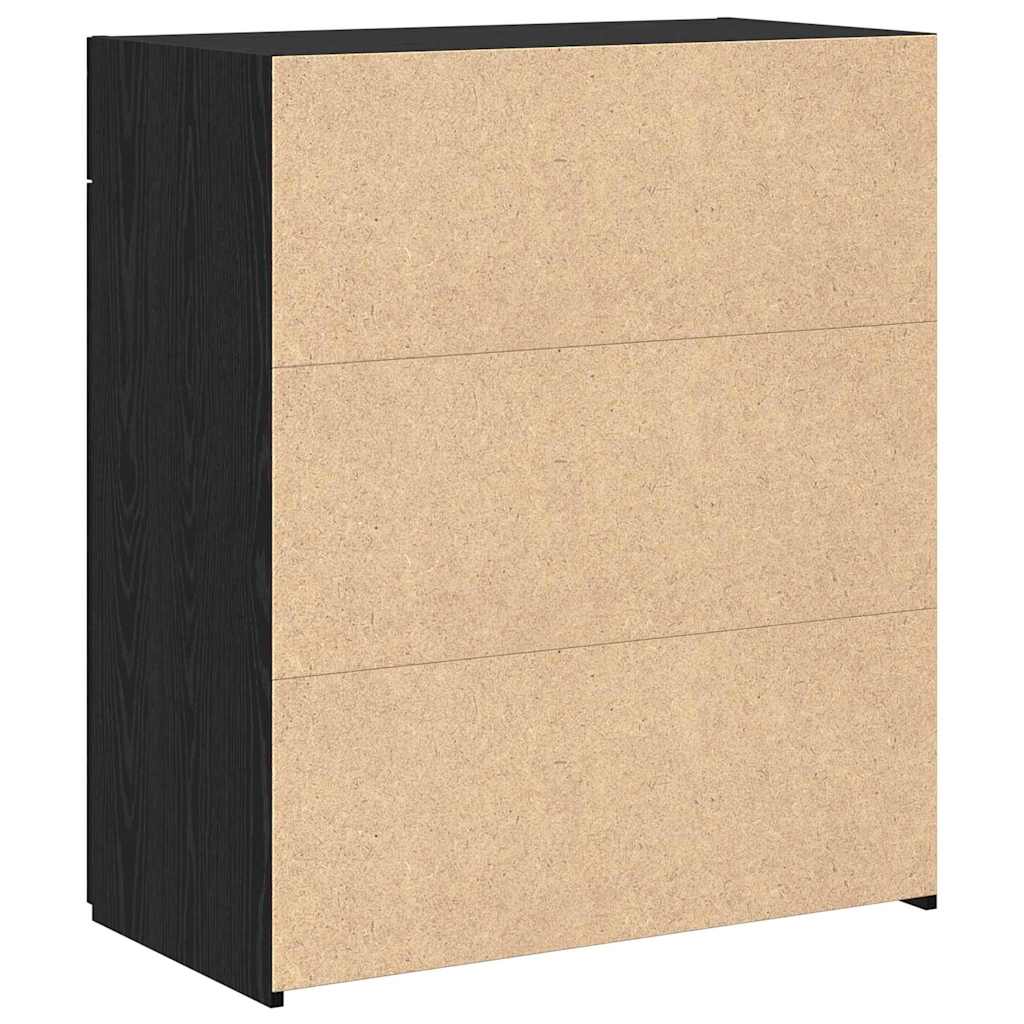 Opbevaringsskab Sort Eg 80 X 42.5 X 93.5 Cm Konstrueret Træ - Billede 8