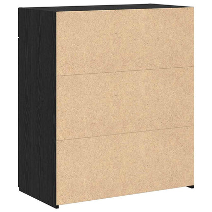 Opbevaringsskab Sort Eg 80 X 42.5 X 93.5 Cm Konstrueret Træ - Billede 8