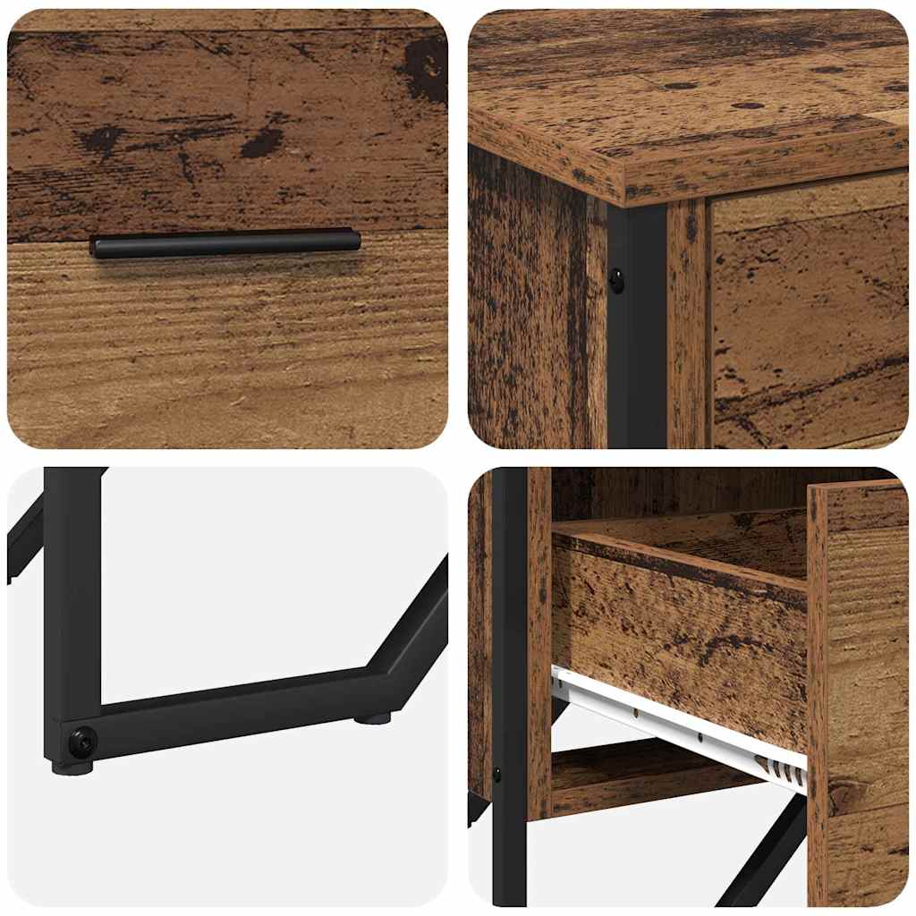 Skuffeskab Gammelt Træ 91 X 35,5 X 74,5 Cm Konstrueret Træ - Billede 9