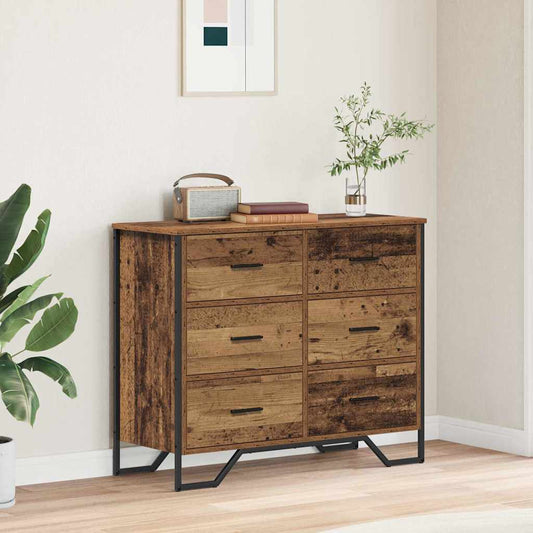 Skuffeskab Gammelt Træ 91 X 35,5 X 74,5 Cm Konstrueret Træ - Hovedbillede