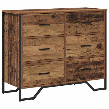 Skuffeskab Gammelt Træ 91 X 35,5 X 74,5 Cm Konstrueret Træ - Billede 2
