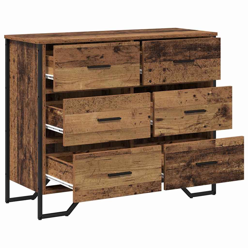 Skuffeskab Gammelt Træ 91 X 35,5 X 74,5 Cm Konstrueret Træ - Billede 5