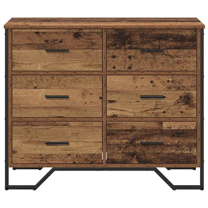 Skuffeskab Gammelt Træ 91 X 35,5 X 74,5 Cm Konstrueret Træ - Billede 6
