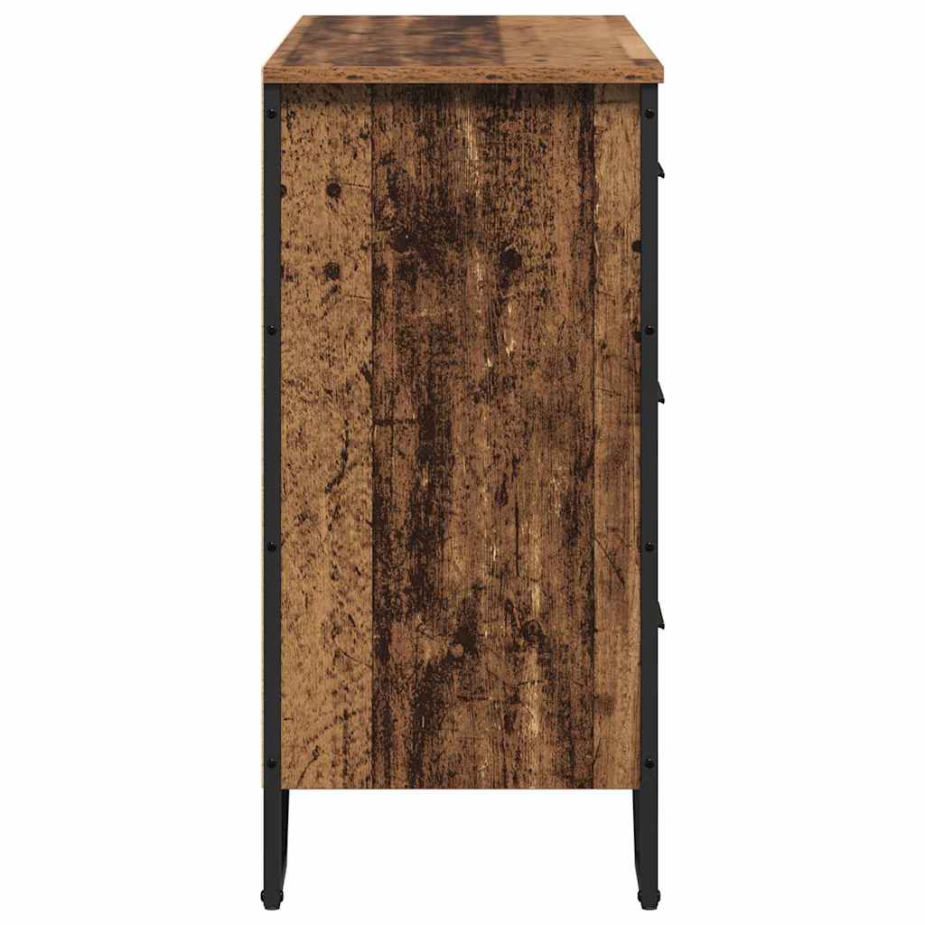 Skuffeskab Gammelt Træ 91 X 35,5 X 74,5 Cm Konstrueret Træ - Billede 7