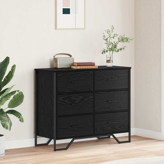 Skuffeskab Andet Sort Eg 91 X 35,5 X 74,5 Cm Konstrueret Træ - Hovedbillede