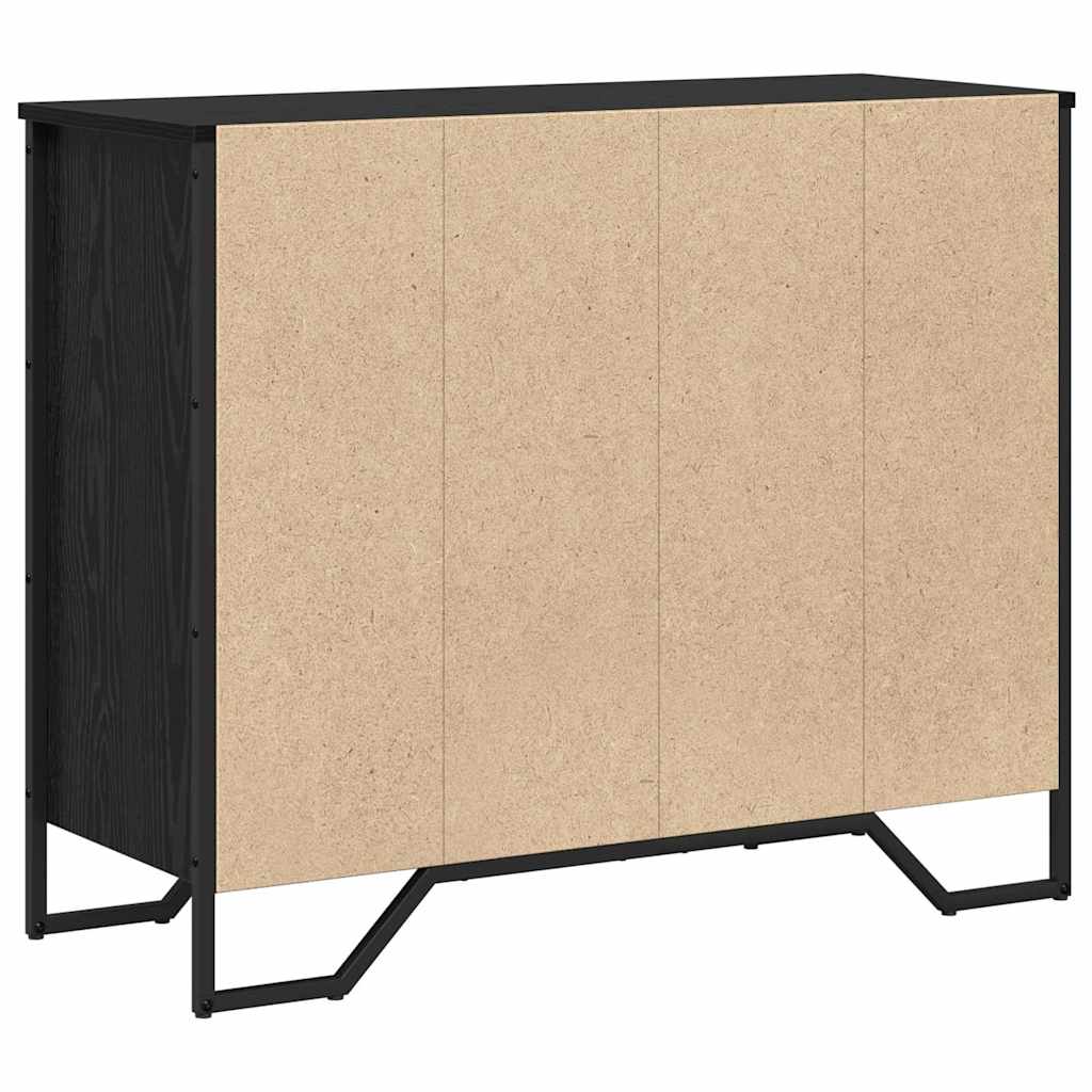Skuffeskab Andet Sort Eg 91 X 35,5 X 74,5 Cm Konstrueret Træ - Billede 8