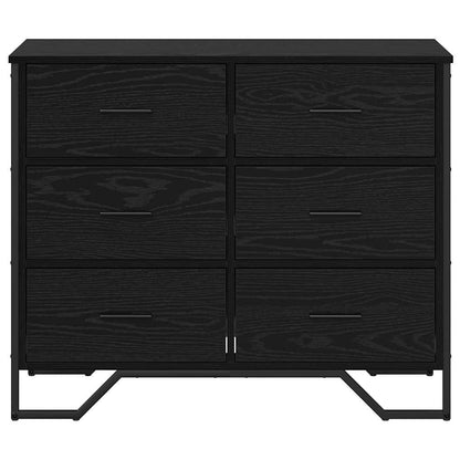 Skuffeskab Andet Sort Eg 91 X 35,5 X 74,5 Cm Konstrueret Træ - Billede 6