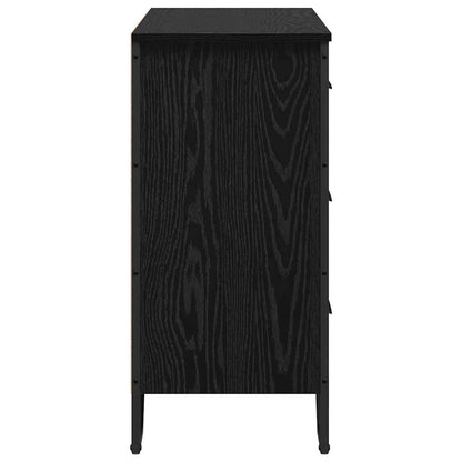 Skuffeskab Andet Sort Eg 91 X 35,5 X 74,5 Cm Konstrueret Træ - Billede 7