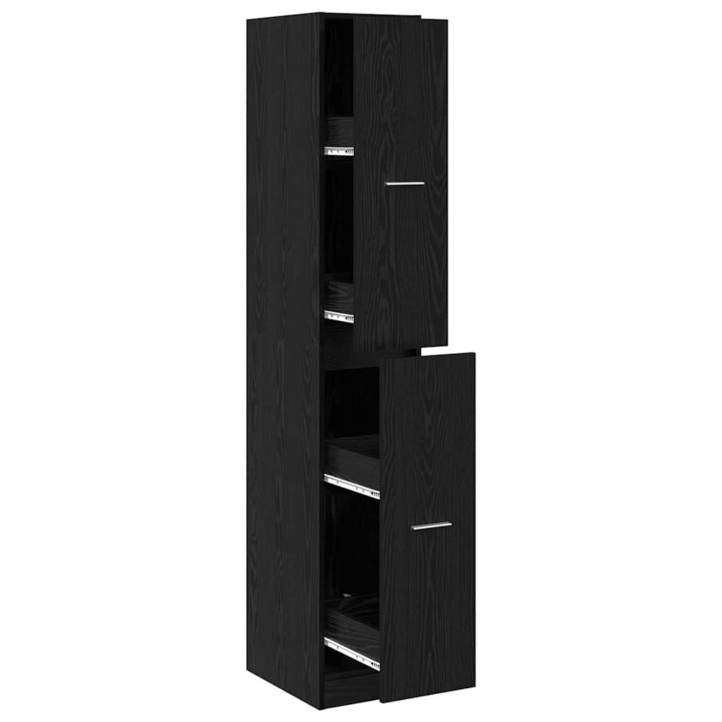 Apoteker Kabinet Sort Eg 30 X 41 X 174.5 Cm Konstrueret Træ - Billede 5