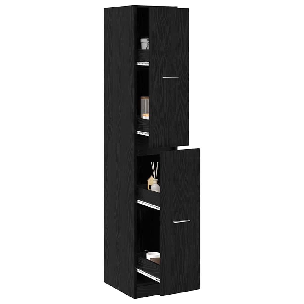 Apoteker Kabinet Sort Eg 30 X 41 X 174.5 Cm Konstrueret Træ - Billede 3