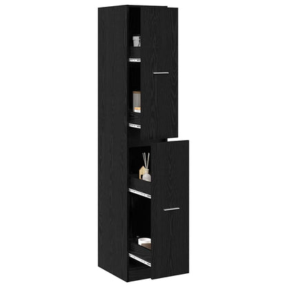 Apoteker Kabinet Sort Eg 30 X 41 X 174.5 Cm Konstrueret Træ - Billede 3