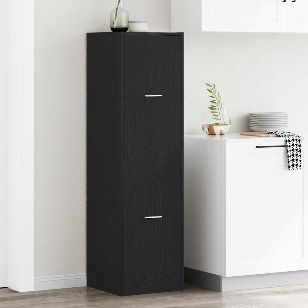 Apoteker Kabinet Sort Eg 40 X 41 X 144.5 Cm Konstrueret Træ - Hovedbillede