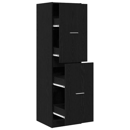 Apoteker Kabinet Sort Eg 40 X 41 X 144.5 Cm Konstrueret Træ - Billede 5