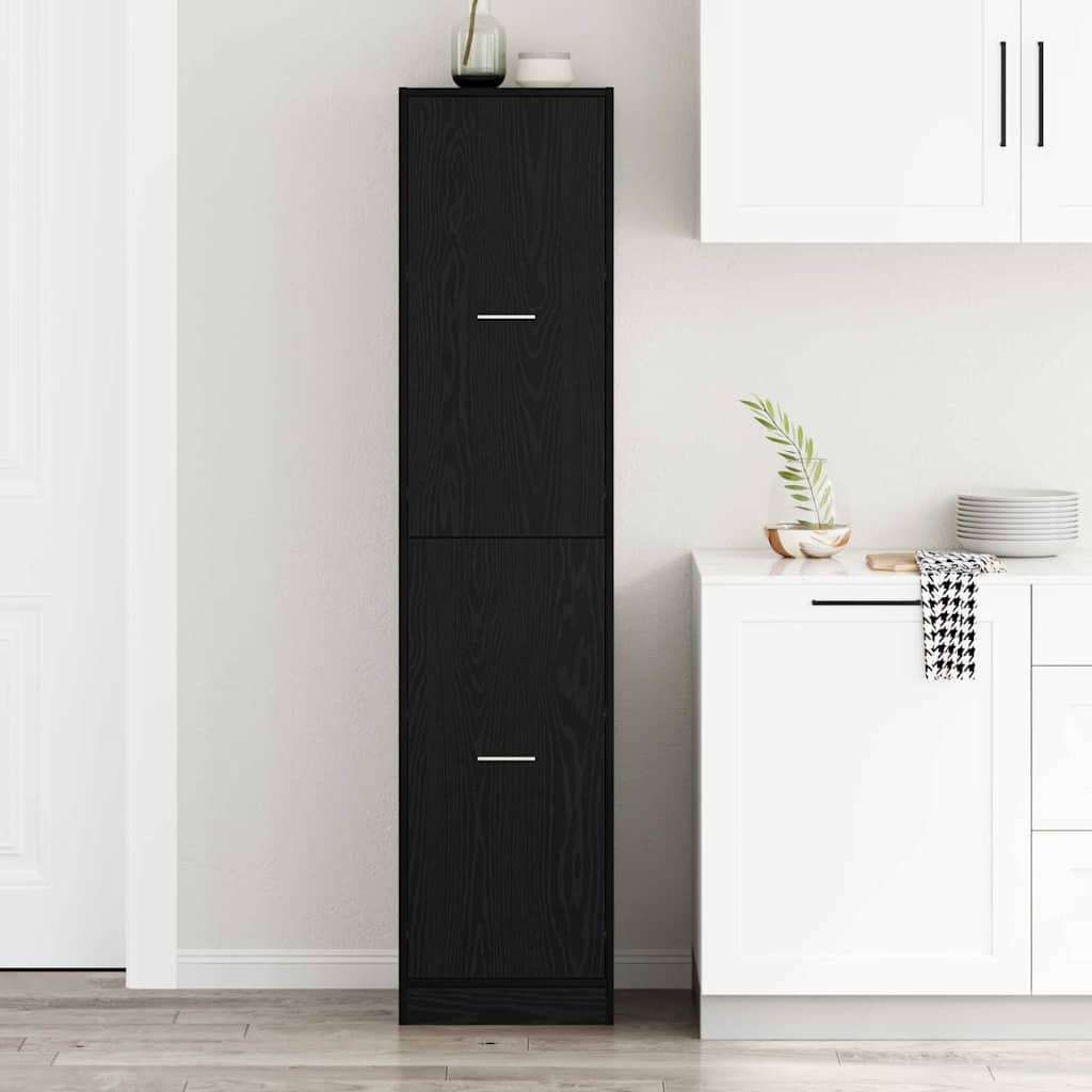Apoteker Kabinet Sort Eg 40 X 41 X 174.5 Cm Konstrueret Træ - Billede 4
