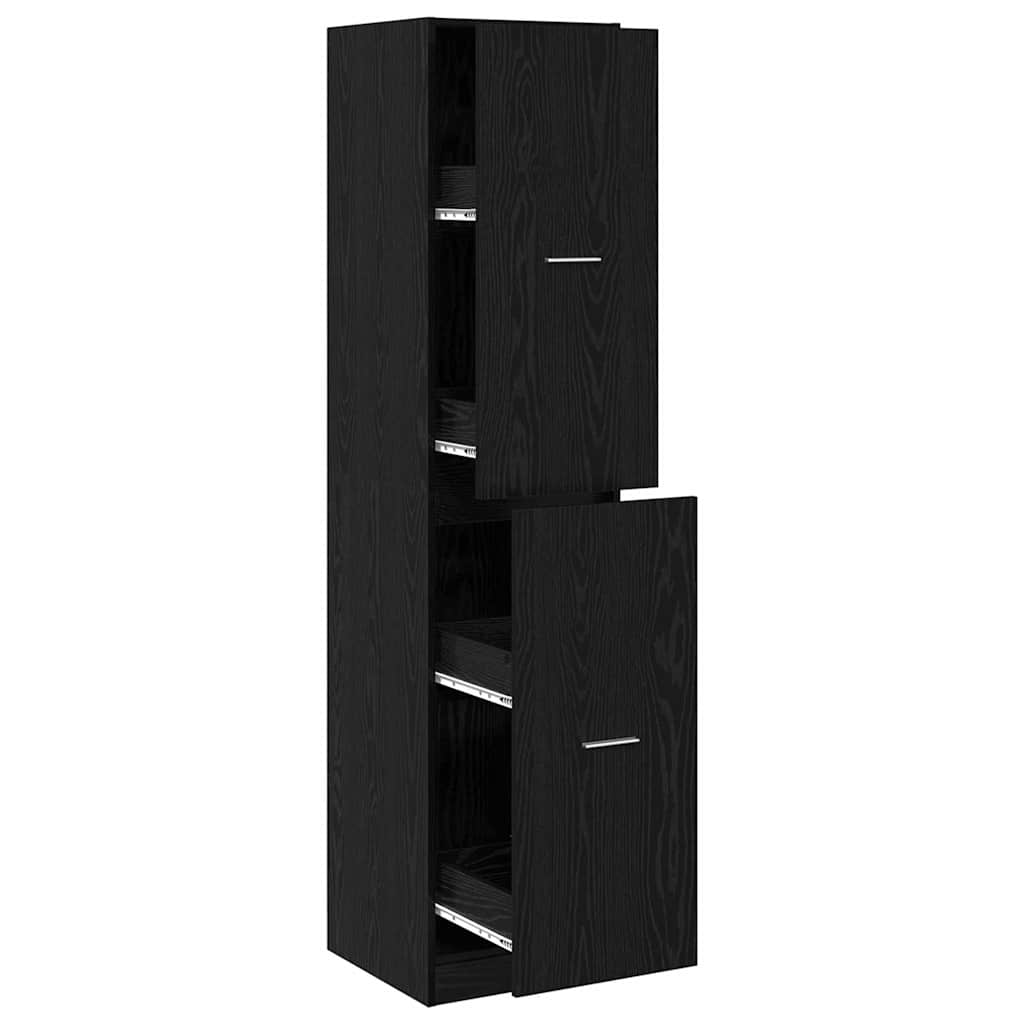Apoteker Kabinet Sort Eg 40 X 41 X 174.5 Cm Konstrueret Træ - Billede 5