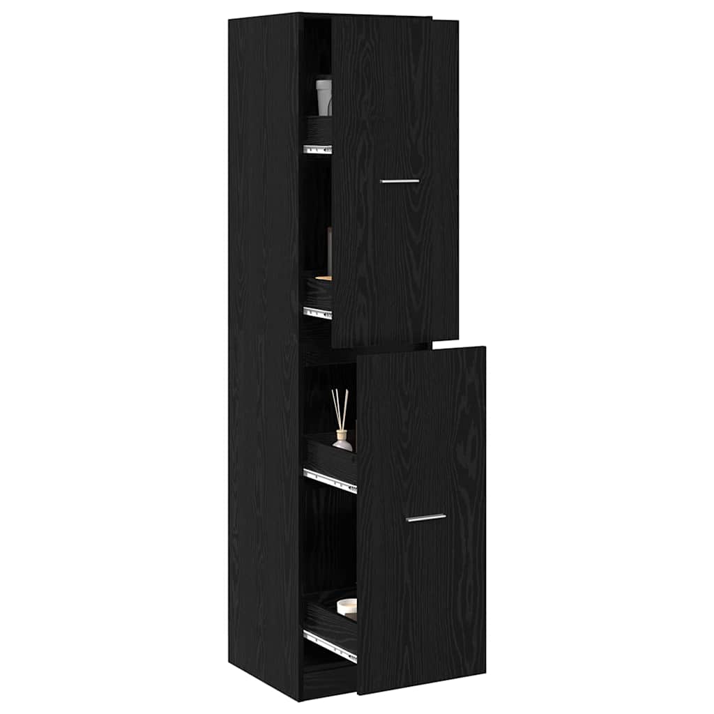 Apoteker Kabinet Sort Eg 40 X 41 X 174.5 Cm Konstrueret Træ - Billede 3