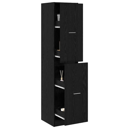 Apoteker Kabinet Sort Eg 40 X 41 X 174.5 Cm Konstrueret Træ - Billede 3