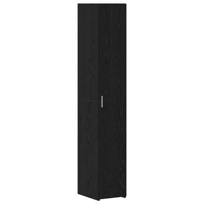 Slim Opbevaringsskab Sort Eg 30 X 42.5 X 225 Cm Konstrueret Træ - Billede 6