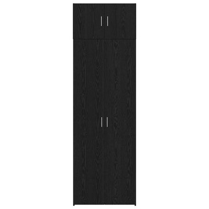 Opbevaringsskab Sort Eg 70 X 42,5 X 225 Cm Konstrueret Træ - Billede 8