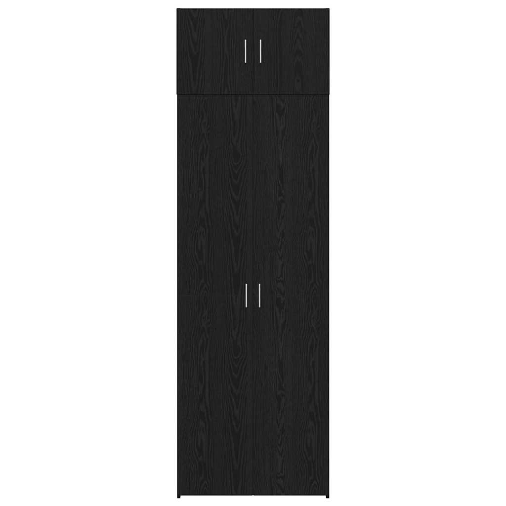 Opbevaringsskab Sort Eg 70 X 42,5 X 225 Cm Konstrueret Træ - Billede 8