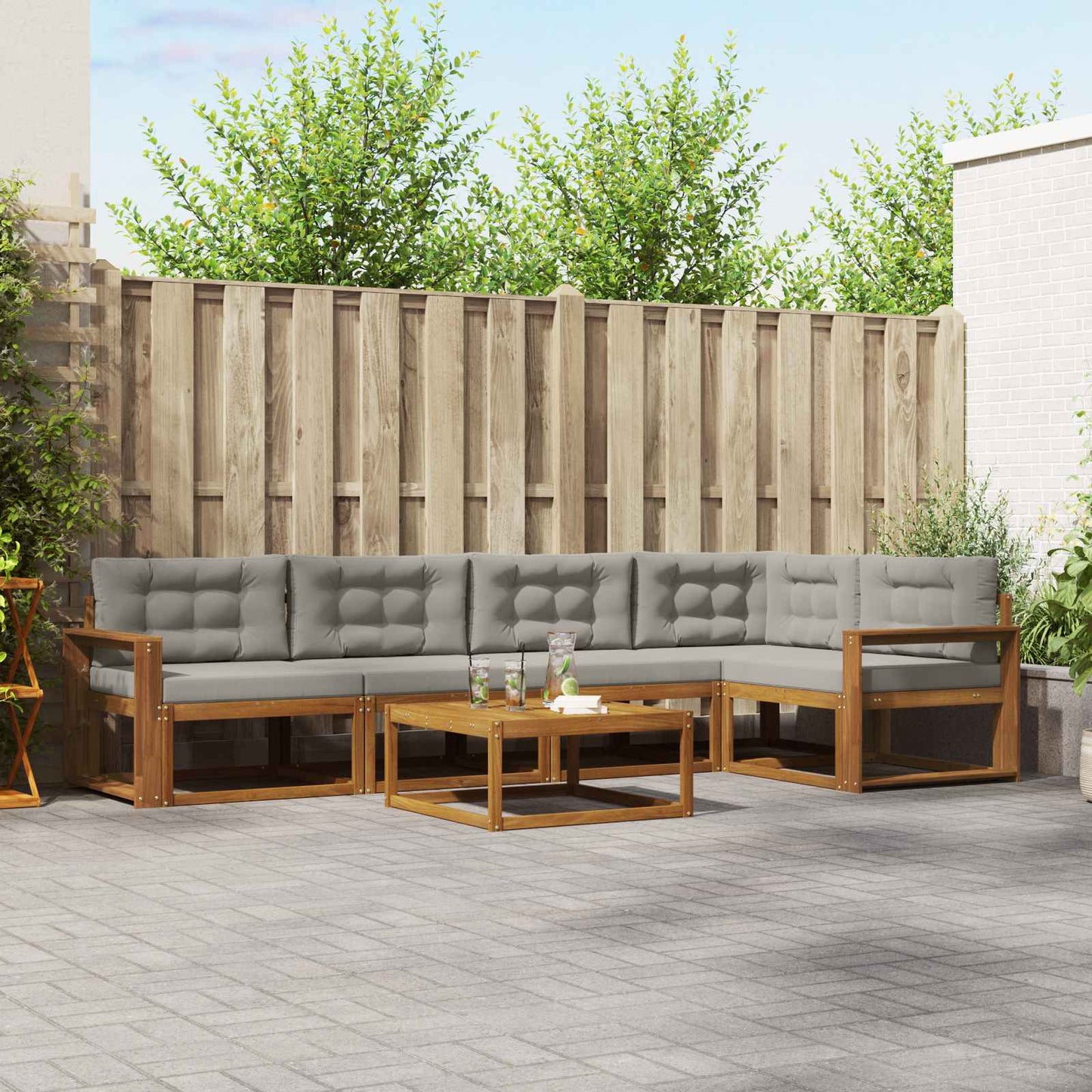 Udendørs Sofagruppe Med Pude 6 Dele - Variant 3367619