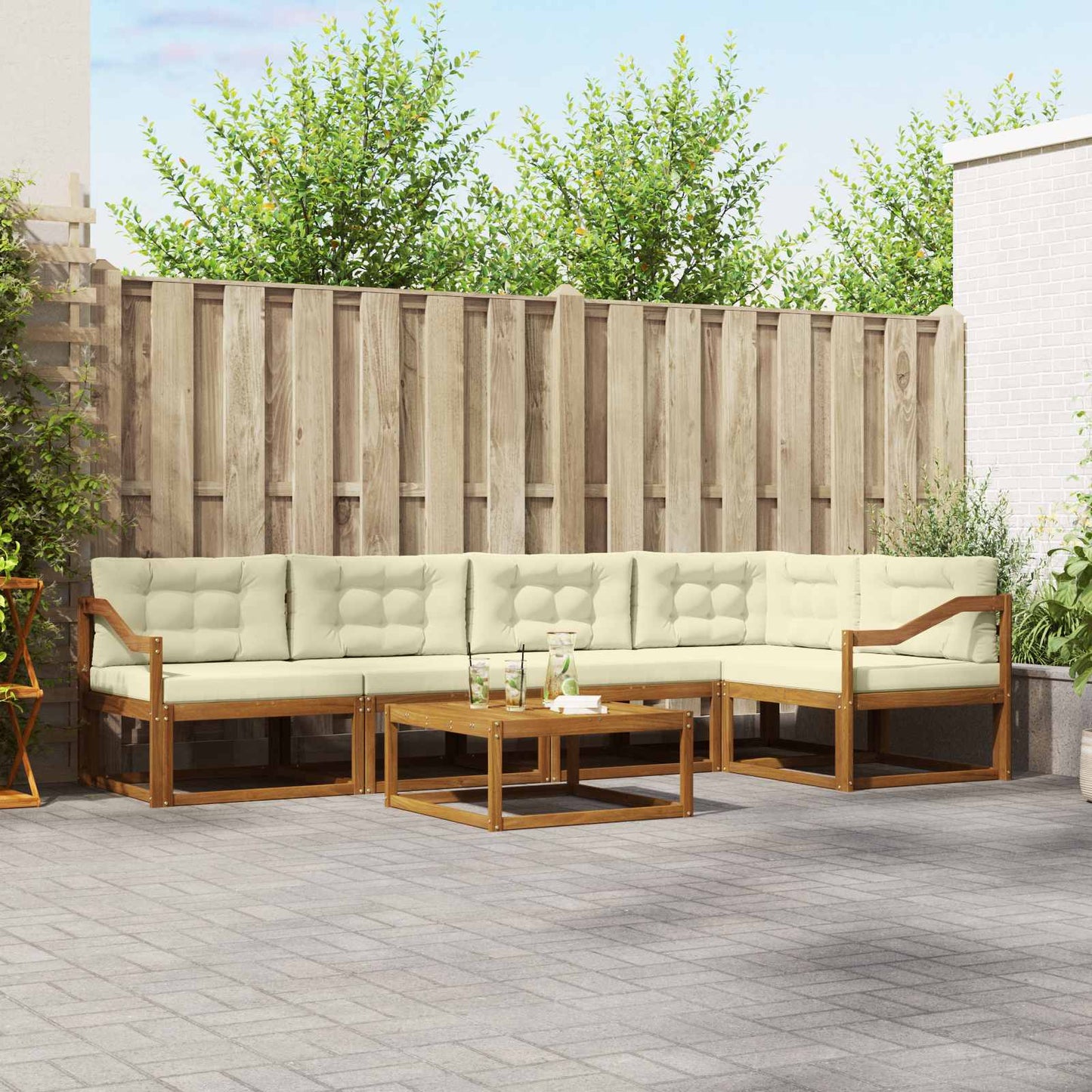 Udendørs Sofagruppe Med Pude 6 Dele - Variant 3367628