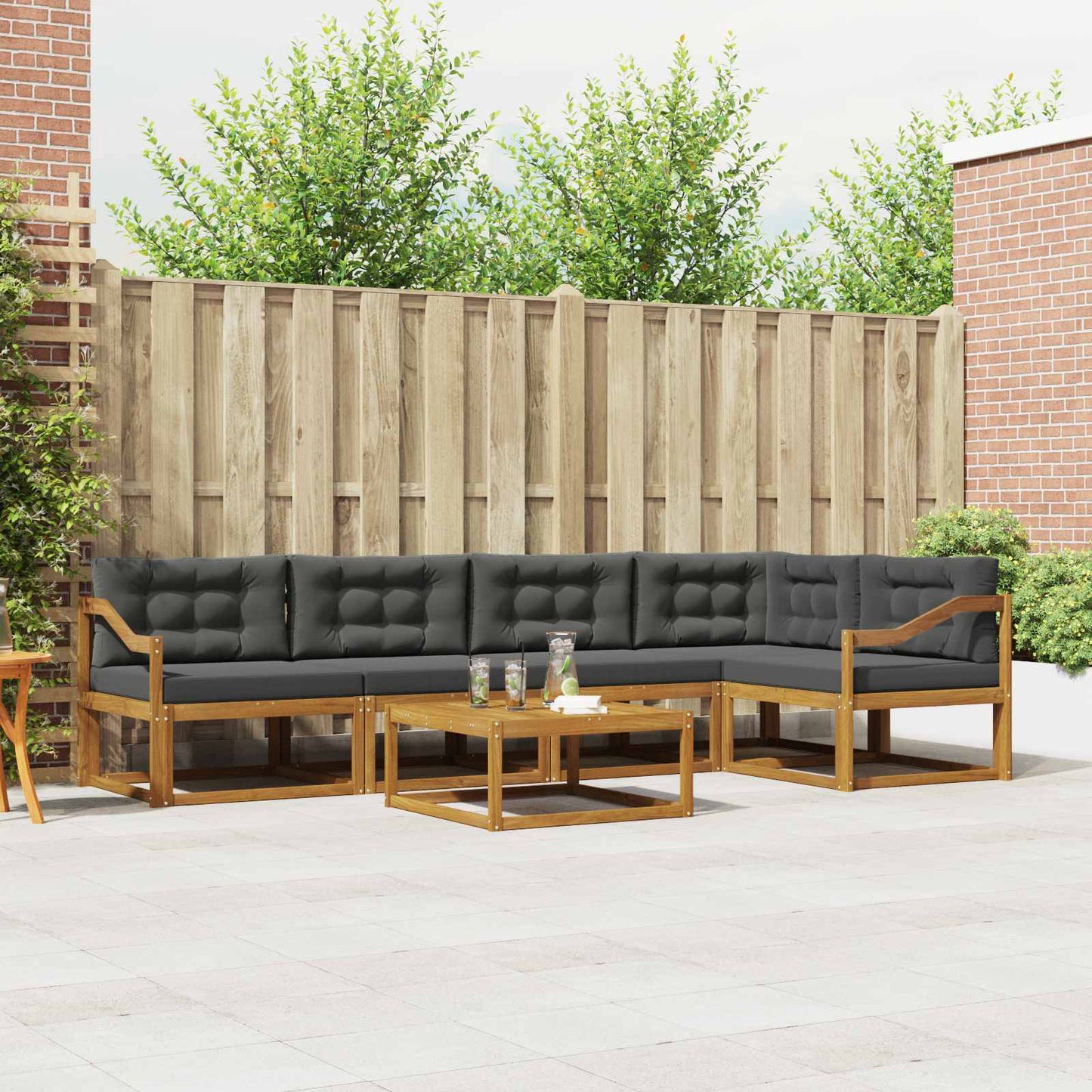 Udendørs Sofagruppe Med Pude 6 Dele - Variant 3367630