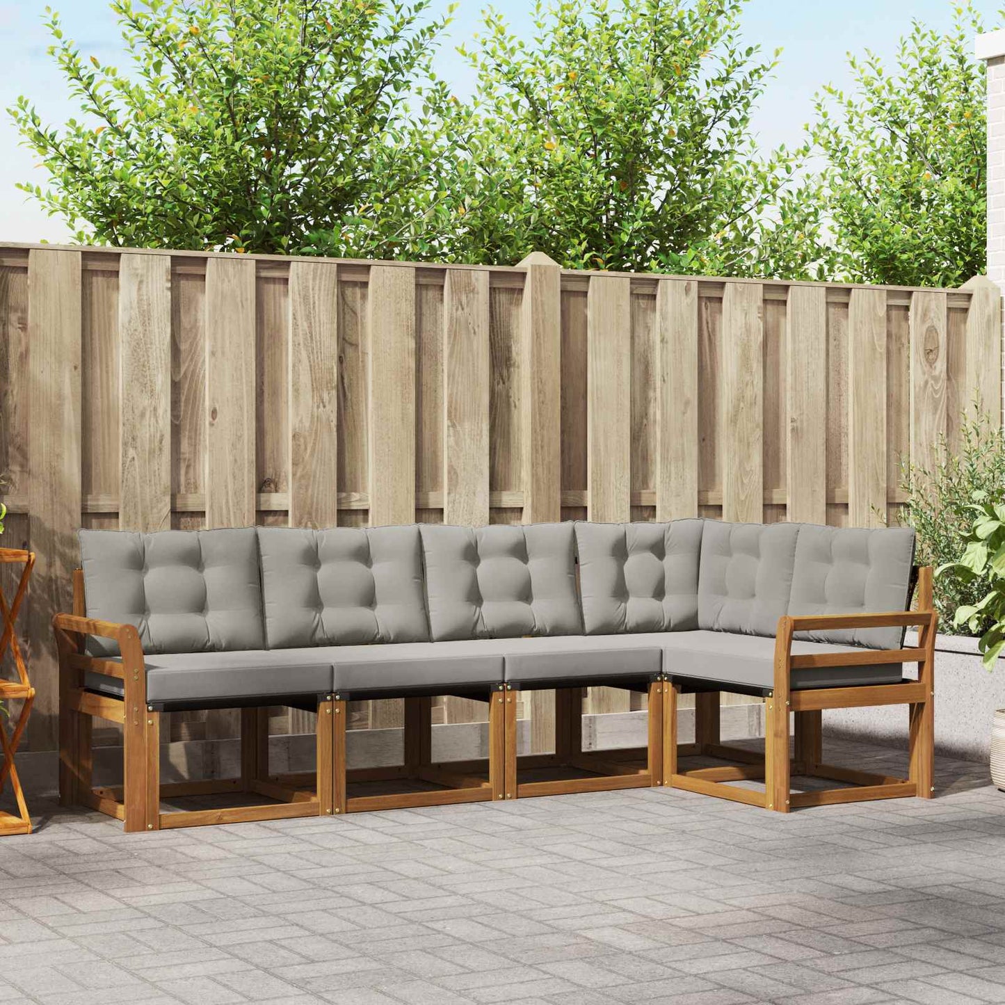 Udendørs Sofagruppe Med Pude 5 Dele - Variant 3368666